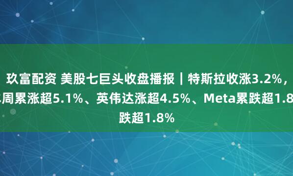 玖富配资 美股七巨头收盘播报｜特斯拉收涨3.2%，本周累涨超5.1%、英伟达涨超4.5%、Meta累跌超1.8%